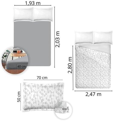 Jogo de Cama King Size 300 fios Nova América - Marc (7714)