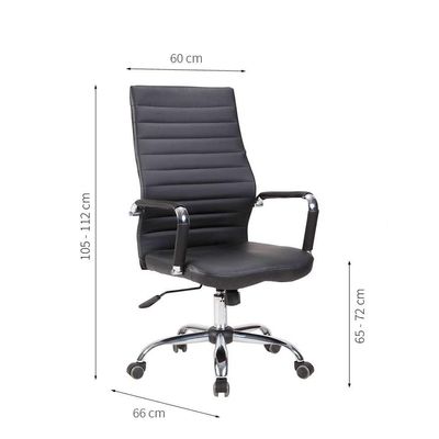 Conjunto com 6 Cadeiras de Escritório Diretor Giratórias Cleaner Preto