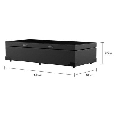 Base para Cama Box Solteiro Mabel com Baú (45x88x188) Preta