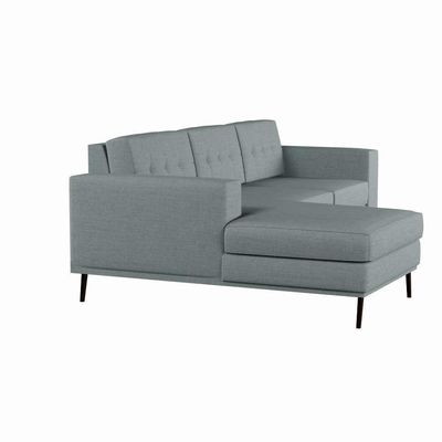 Sofá 3 Lugares Esquerdo Calmness com Chaise Esquerdo Pé Palito Linho Cotton Cinza