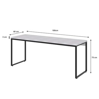 Escrivaninha Studio Branca e Preta 180 cm