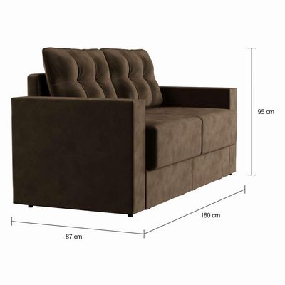 Sofá 3 Lugares Retrátil Essen Suede Marrom 180 cm