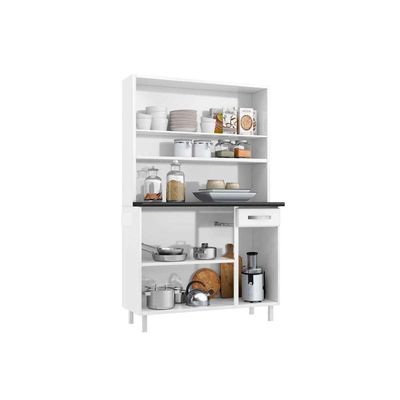 Kit de Cozinha Compacta Rubi Smart c/6 Portas e 1 Gaveta 105cm Branco - Telasul