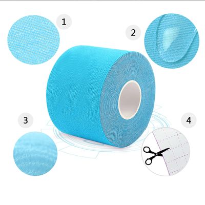 Bandagem Fita Funcional Elástica Adesiva Sports Elástica Azul 5m