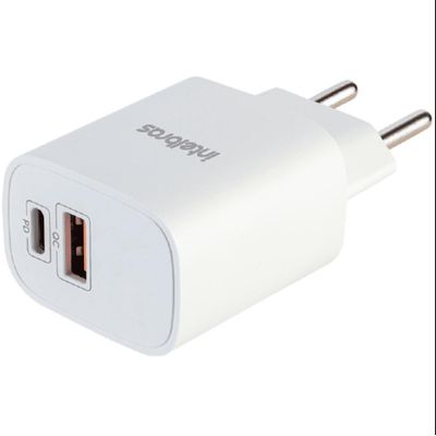 Carregador Carga Rapida 20W USB e USB-C APPLE/SAMS - 4820046  Branco  Bivolt