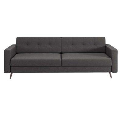 Sofá 3 Lugares Pé Palito Living Linho Cotton Grafite 210 cm