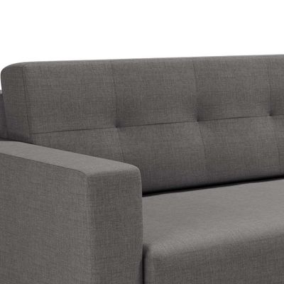 Sofá 3 Lugares Living Base de Madeira Linho Cotton Cinza 210 cm