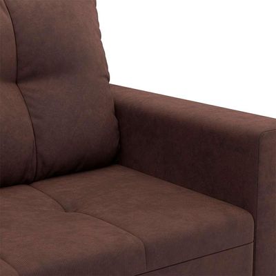 Sofá de Canto 4 Lugares Leme Suede Marrom