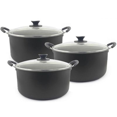 Kit 3 Caçarola Dona Chefa Grande Antiaderente 28cm 30cm 32cm