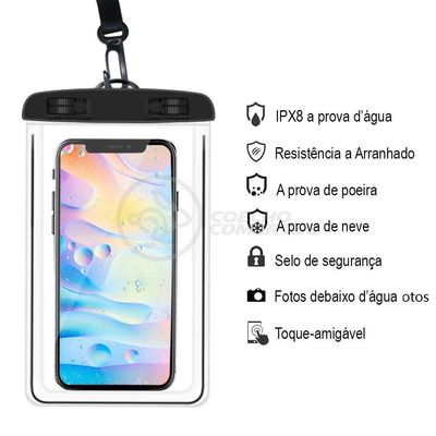 Capa Bolsa A Prova Dágua Impermeável Universal Para Preto