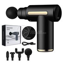 Mini Massageador Muscular Facial Físico 6 Níveis Preto
