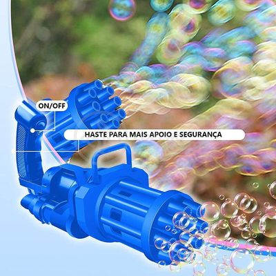 Máquina Elétrica Lança Bolhas Sabão Azul