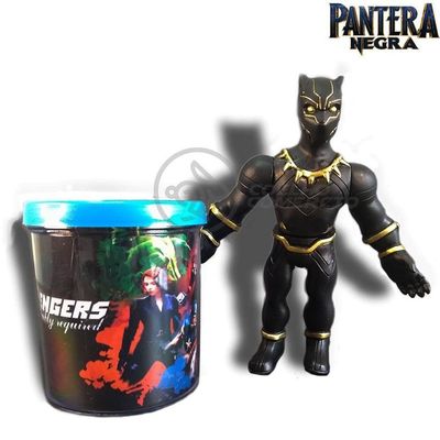 Kit Boneco Pantera Negra Marvel 16Cm + Caneca 350Ml