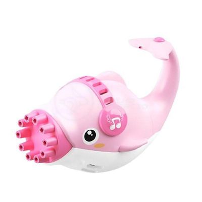 Kit 1 Golfinho Bolha Sabão Criança Infantil+ 3 Pilha Aa Rosa