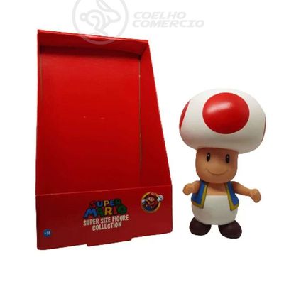 Boneco Action Figure Cogumelo Toad Super Size 20Cm Mario