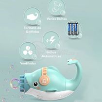 Kit 1 Golfinho Bolha Sabão Criança Infantil+ 3 Pilha Azul 6