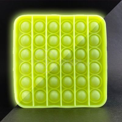 Pop It Brilha No Escuro Fluorescente Anti Stress Amarelo
