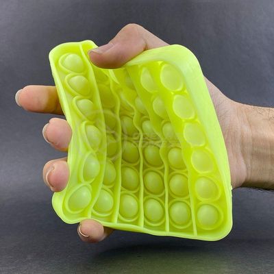 Pop It Brilha No Escuro Fluorescente Anti Stress Amarelo