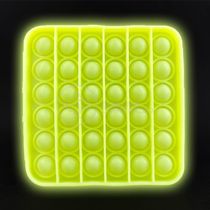 Pop It Brilha No Escuro Quadrado Anti Stress Amarelo