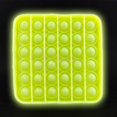 Pop It Brilha No Escuro Quadrado Anti Stress Amarelo