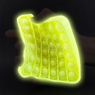 Pop It Brilha No Escuro Quadrado Anti Stress Amarelo