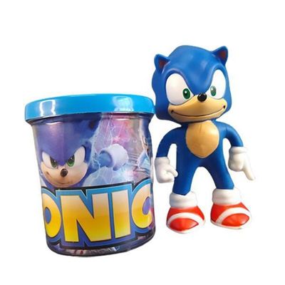 Kit Boneco Sonic Azul Articulado 15Cm + Caneca 350Ml Nº15