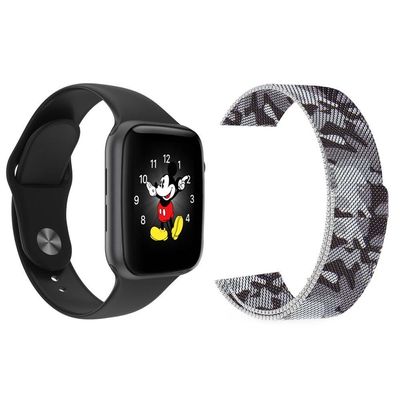 Kit 1 Smartwatch Ld5 Preto + 1 Pulseira Extra Camuflada
