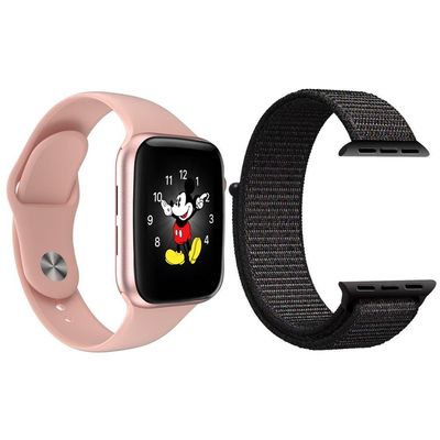 Kit 1 Smartwatch Ld5 Rosa + 1 Pulseira Extra Preto
