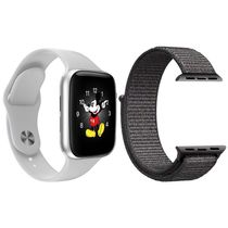 Kit 1 Smartwatch Ld5 Branco + 1 Pulseira Extra Nylon Cinza