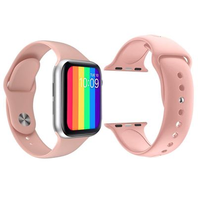 Kit 1 Smartwatch Iwo12 Lite Rosa + 1 Pulseira Silicone Rosa