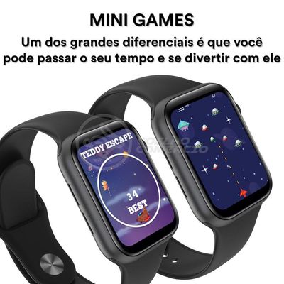 Smartwatch X16 Preto + 1 Pulseira Extra Rosa