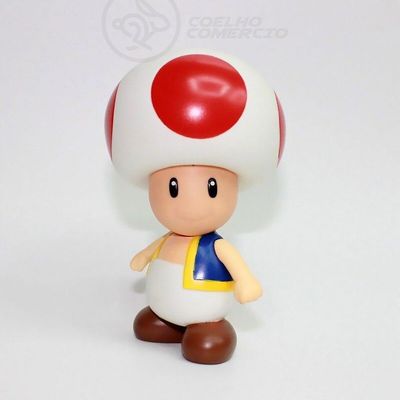 Boneco Cogumelo Toad Grande Super Size 20Cm - Mario