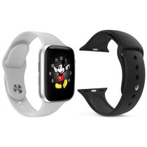 16746446638619 Kit 1 Relógio Smartwatch Branco + 1 Pulseira Silicone Preto