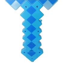 Brinquedo Espada Pixel 58Cm Diamante Som E Luz À Pilha Azul