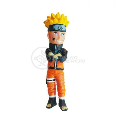 Kit Boneco Naruto 15Cm + 2 Shuriken + 1 Bandana + 2 Kunai
