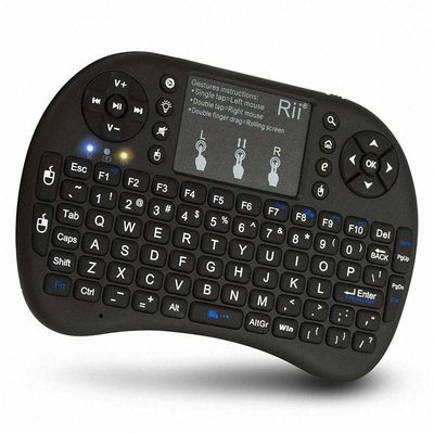 Mini Teclado Led Mouse Touchpad Wireless Wifi I8 Preto