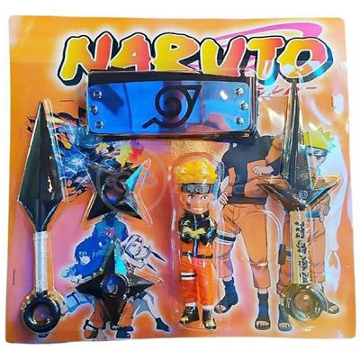Kit Boneco Naruto 15Cm + 2 Shuriken + 1 Bandana...