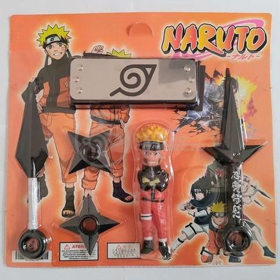 Kit Boneco Naruto 15Cm + 2 Shuriken + 1 Bandana...