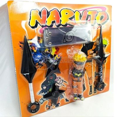 Kit Boneco Naruto 15Cm + 2 Shuriken + 1 Bandana...