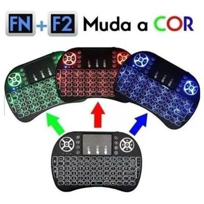 Mini Teclado Wireless Air Mouse Touch Smart Tv Iluminado