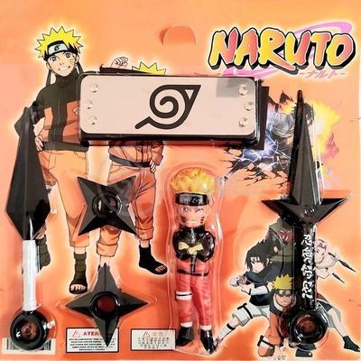 Kit Boneco Naruto 15Cm + 2 Shuriken + 1 Bandana + ...