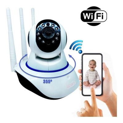 Câmera Segurança Babá Eletrônica Wifi Ip Visão Noturna