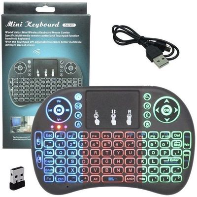 Mini Teclado Wireless Keyboard Mouse - Preto