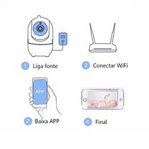 Câmera Ip Robo Com Monitoramento Detector Movimento Wifi