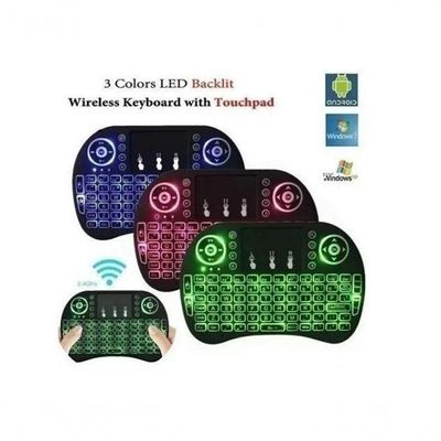 Mini Teclado Mouse Iluminado Led Touchpad Wireless Bluetooth