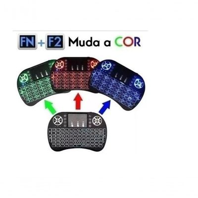Mini Teclado Mouse Iluminado Led Touchpad Wireless Bluetooth