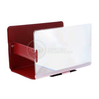 Lupa Ampliadora Tela De Celular Portátil Dobrável Vermelho