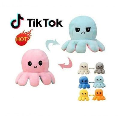 Tiktok Polvo Reversível Boneco De Pelúcia Dupla Face