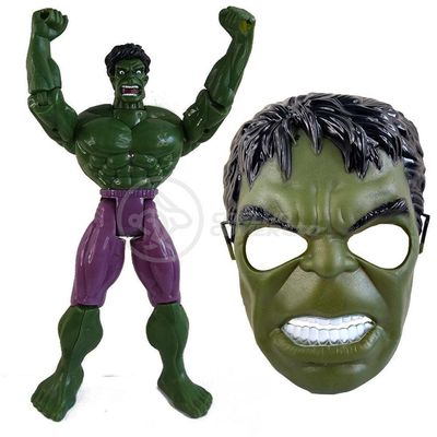 Boneco Articulado 25Cm Action Incrivel Hulk + Mascara 16Cm
