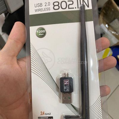 Antena Usb 2.0 Receptor De Wifi Wireless Internet Sem Fio 1200Mbps 802.Inn Pc Notebook 47